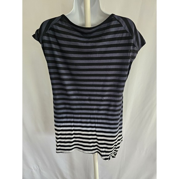 Calvin Klein Performance Shirt Womens Striped Ombre Knit Blouse Size Medium - Picture 2 of 7